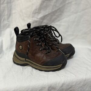 Timberland Boys Back Road 22813 Brown Black Hiking Boots Ankle Lace Up 7 Toddler